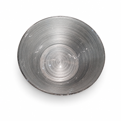 Large Round Grey Salad Bowl – Modern Textured Serving Bowl - Habitt