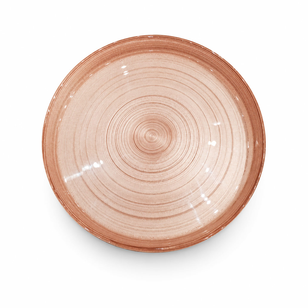 Large Round Copper Rice Platter – Elegant Serving Plate - Habitt