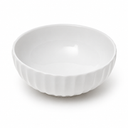 Small Round White Bowl – Elegant Textured Serving Bowl - Habitt