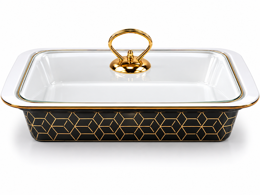 12-Inch Rectangle Burner Dish Black