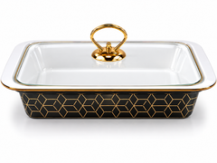 12-Inch Rectangle Burner Dish Black