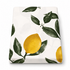 Lemon Leaves Double Bed Sheet – 96 x 102 Inches