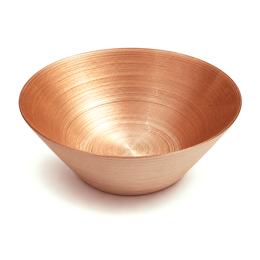 Large Round Copper Salad Bowl – Textured Serving Bowl - Habitt