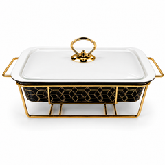 12-Inch Rectangle Burner Dish Black