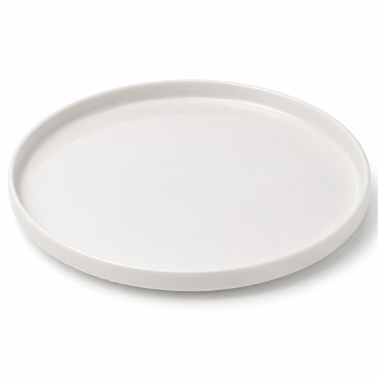 Small Round White Platter – Minimalist Serving Plate - Habitt