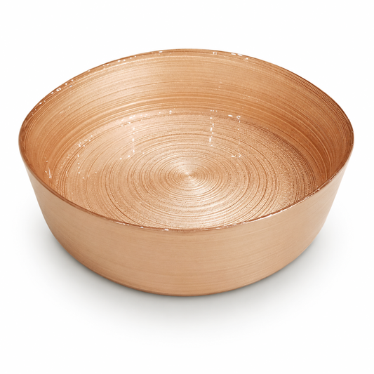 Large Round Copper Serving Bowl – Elegant Textured Bowl - Habitt