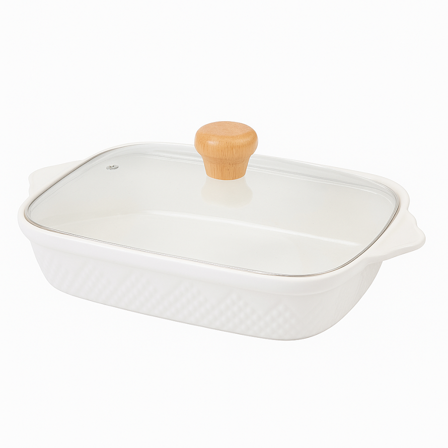 Stylish Serving Dish with Glass Lid – 900-S