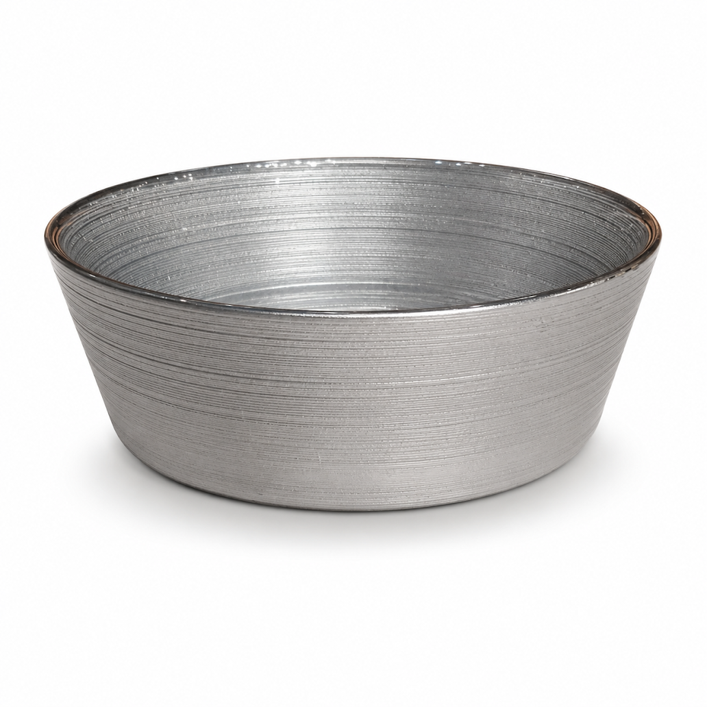 Medium Round Grey Dessert Bowl – Modern Textured Serving Bowl - Habitt