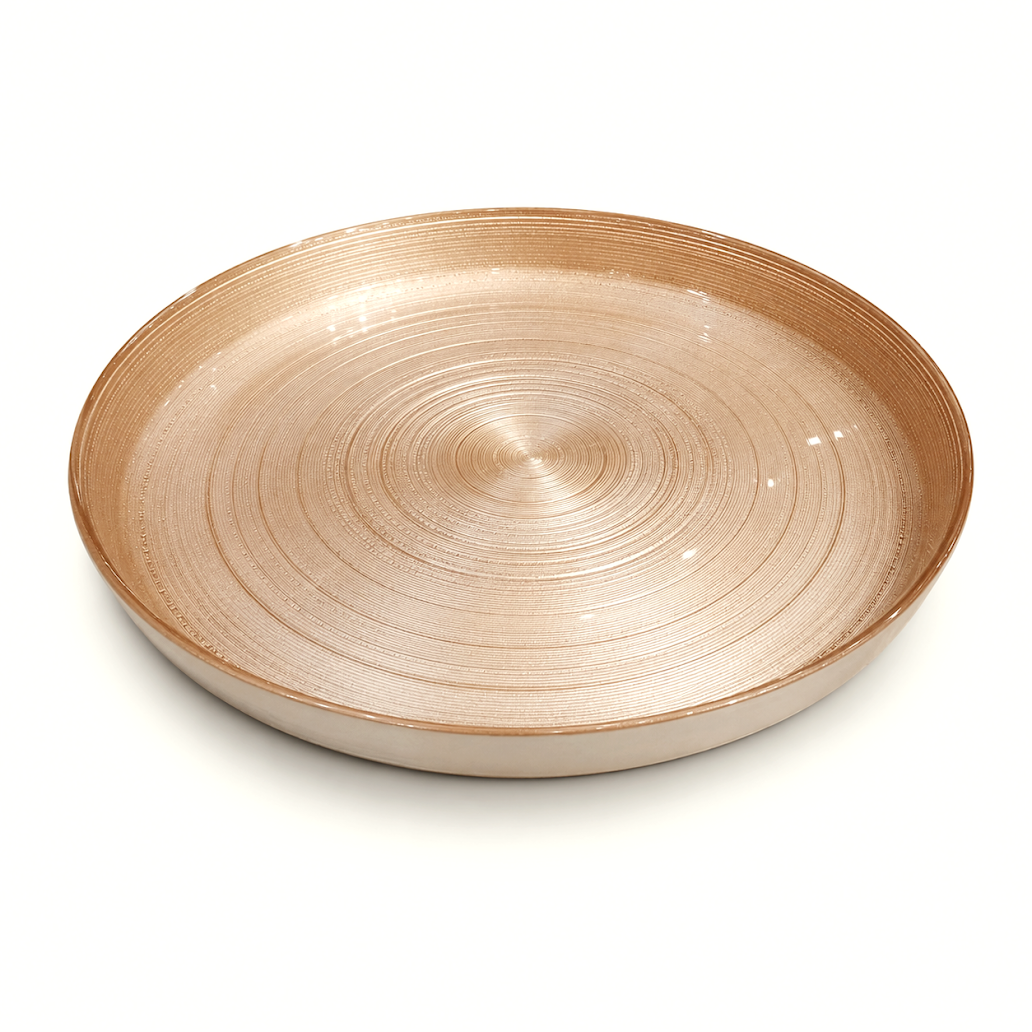 Small Round Golden Quarter Plate – Elegant Side Serving Plate - Habitt