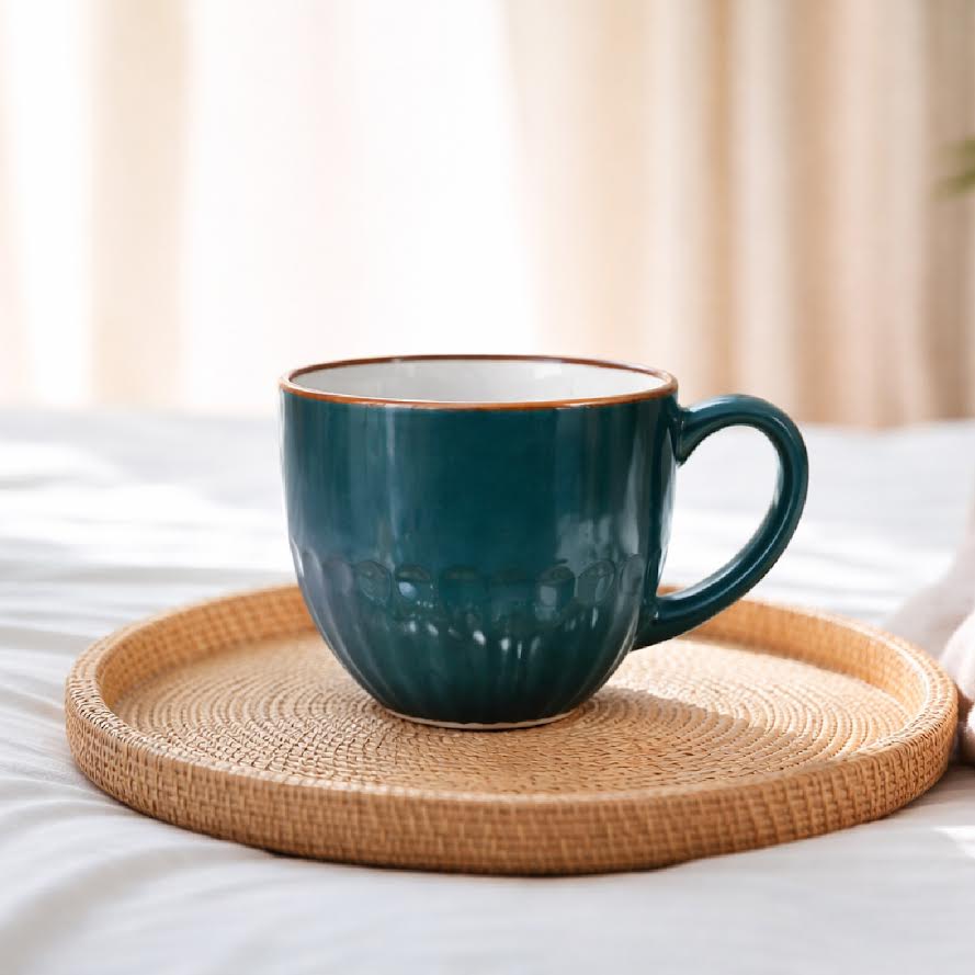 Classic Green Ceramic Coffee Mug – Gloss Finish Everyday Tea & Coffee Cup - Habitt