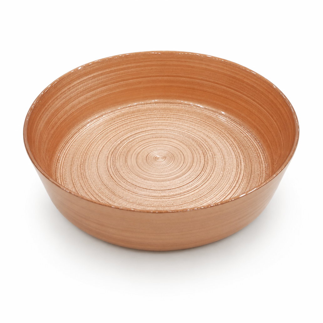 Deep Round Copper Plate – Large Handmade Serving Bowl - Habitt