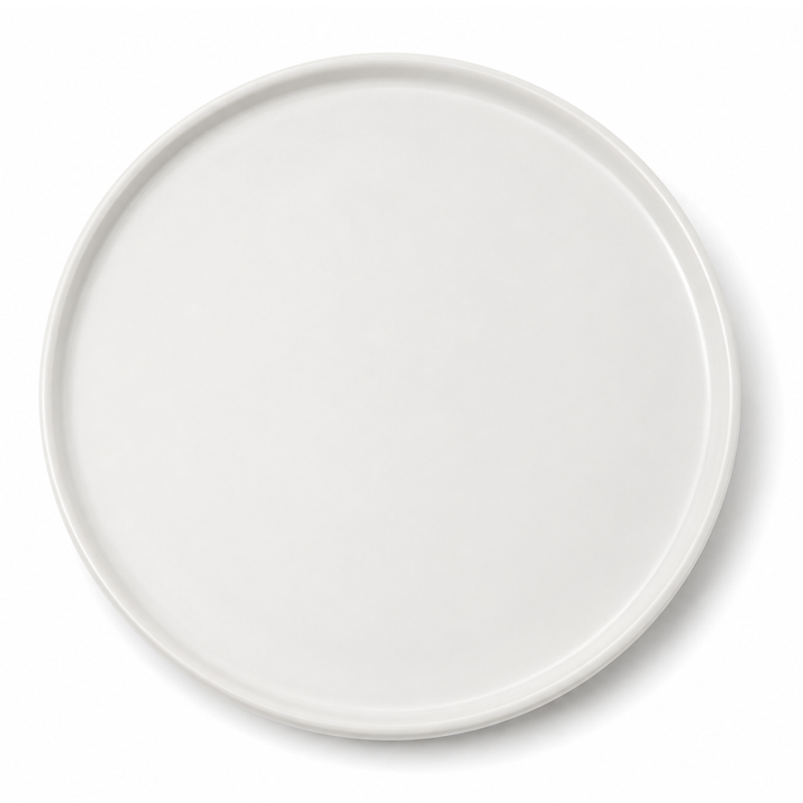 Small Round White Platter – Minimalist Serving Plate - Habitt