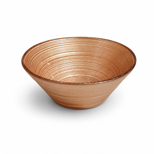 Small Round Copper Cereal Bowl – Elegant Textured Serving Bowl - Habitt