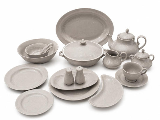 Luxury 72-Piece Grey Speckled Dinnerware Set