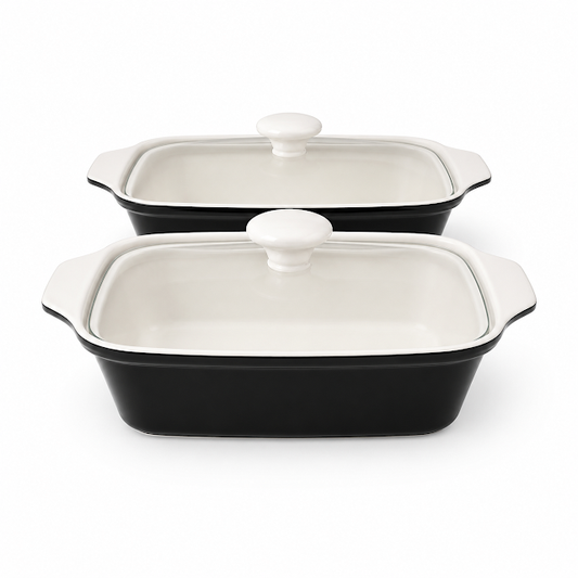 Elegant Twin 11-Inch Rectangular Serving Dish with Stand