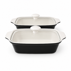 Elegant Twin 11-Inch Rectangular Serving Dish with Stand