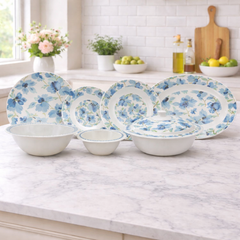 Sea of Blue Dinner Set – Coastal Florals with Fresh, Timeless Elegance (22 / 30 / 43 PCS)