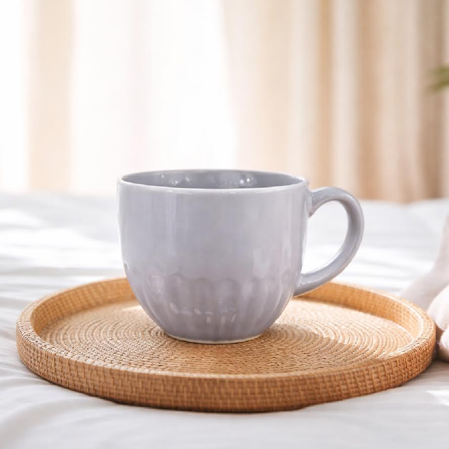 Classic Grey Ceramic Coffee Mug – Gloss Finish Everyday Tea & Coffee Cup