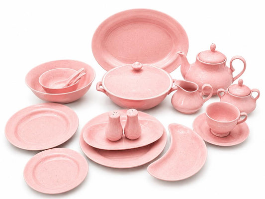 Luxury 72-Piece Pink Speckled Dinnerware Set