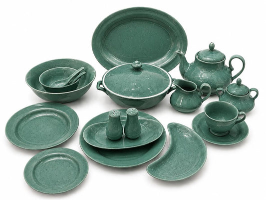 Luxury 72-Piece Green Speckled Dinnerware Set