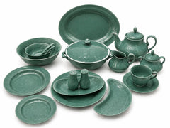 Luxury 72-Piece Green Speckled Dinnerware Set
