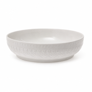 Round White Plate – Embossed Elegant Dinner Plate - Habitt