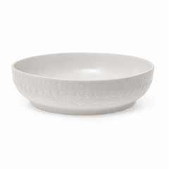 Round White Plate – Embossed Elegant Dinner Plate - Habitt