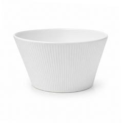 Standard Round White Bowl – Modern Ribbed Serving Bowl - Habitt