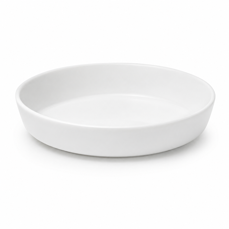 Small White Oval Dish – Minimalist Serving Dish for Modern Dining - Habitt