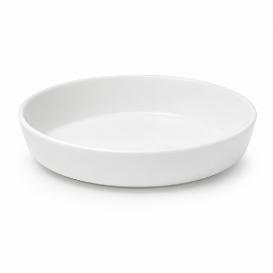 Small White Oval Dish – Minimalist Serving Dish for Modern Dining - Habitt
