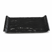 Medium Black Rectangular Platter – Modern Textured Serving Tray - Habitt