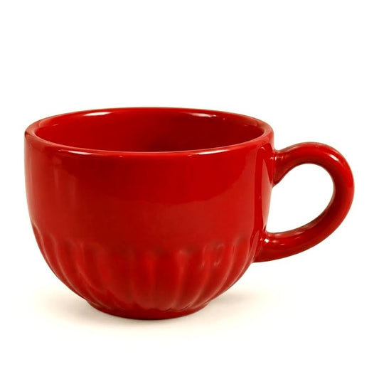 Cherry Red Ceramic Mug 450ml | Stylish Coffee & Tea Cup with Handle