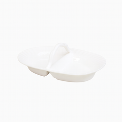 Stylish Ceramic Portion Basket – White
