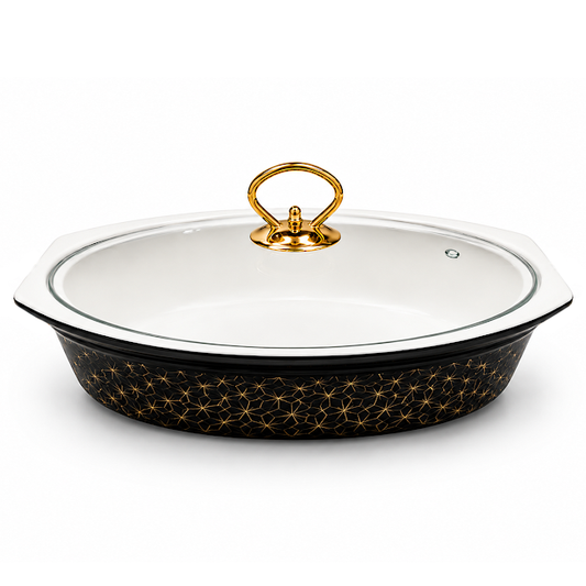 Premium 12.5 Inch Oval Burner Dish Black for Stylish Food Presentation
