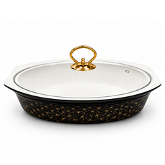 Premium 12.5 Inch Oval Burner Dish Black for Stylish Food Presentation