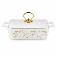 Elegant White Texture Small Burner Dish for Food Warming & Serving