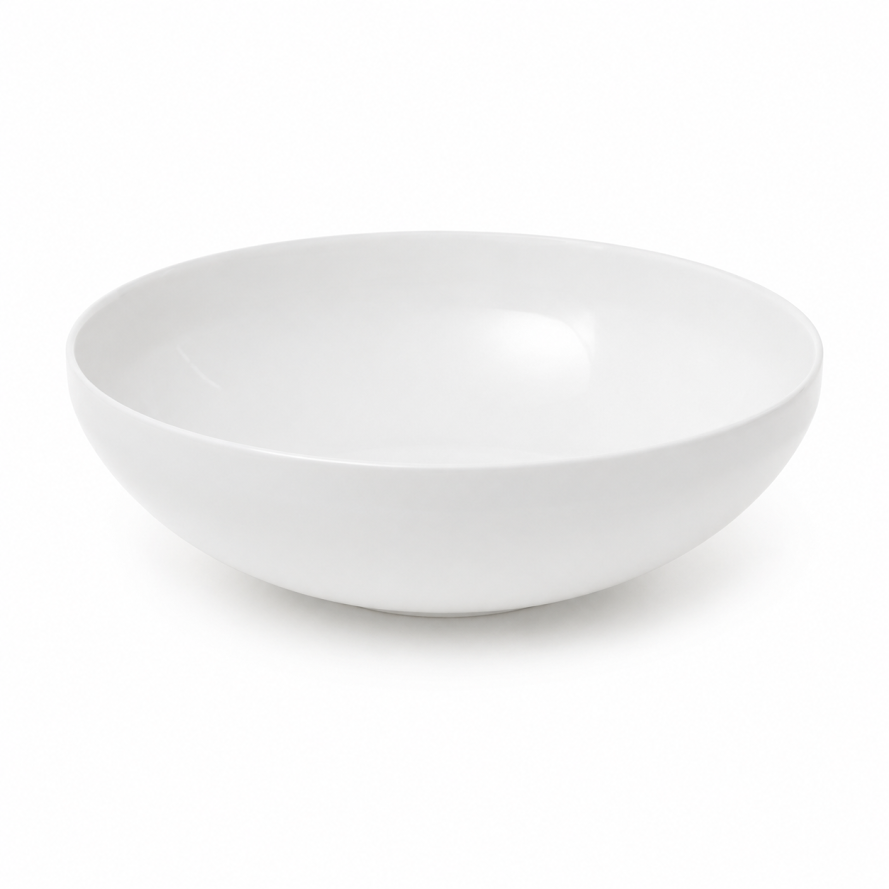Medium Round White Bowl – Minimalist Everyday Serving Bowl - Habitt