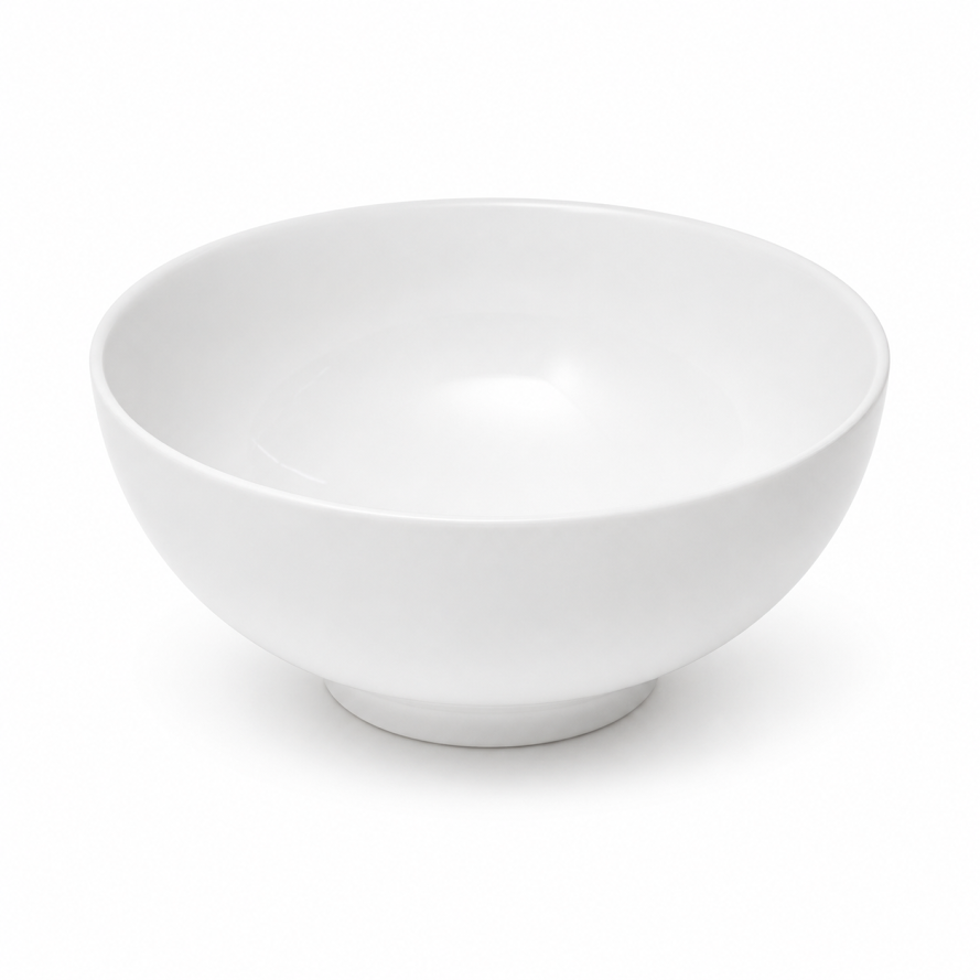Medium Round White Bowl – Elegant Minimalist Serving Bowl - Habitt