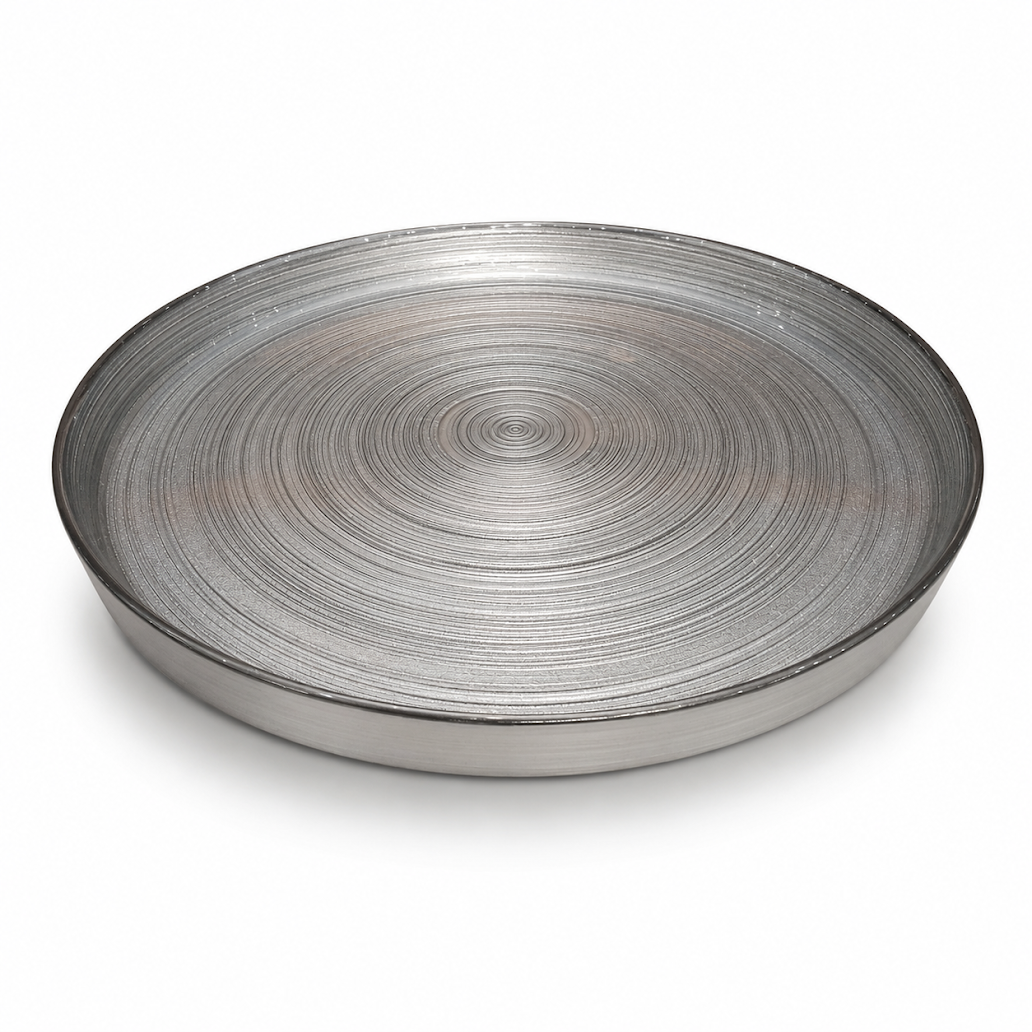 Small Round Grey Quarter Plate – Modern Textured Side Plate - Habitt