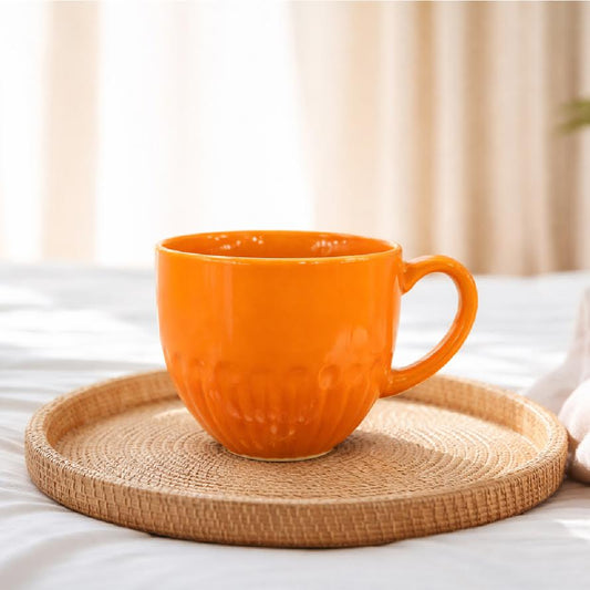 Classic Orange Ceramic Coffee Mug – Gloss Finish Everyday Tea & Coffee Cup
