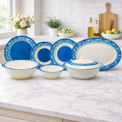 Azure Bliss Dinner Set – Serene Blue Elegance for Refined Dining (22 / 30 / 43 PCS)