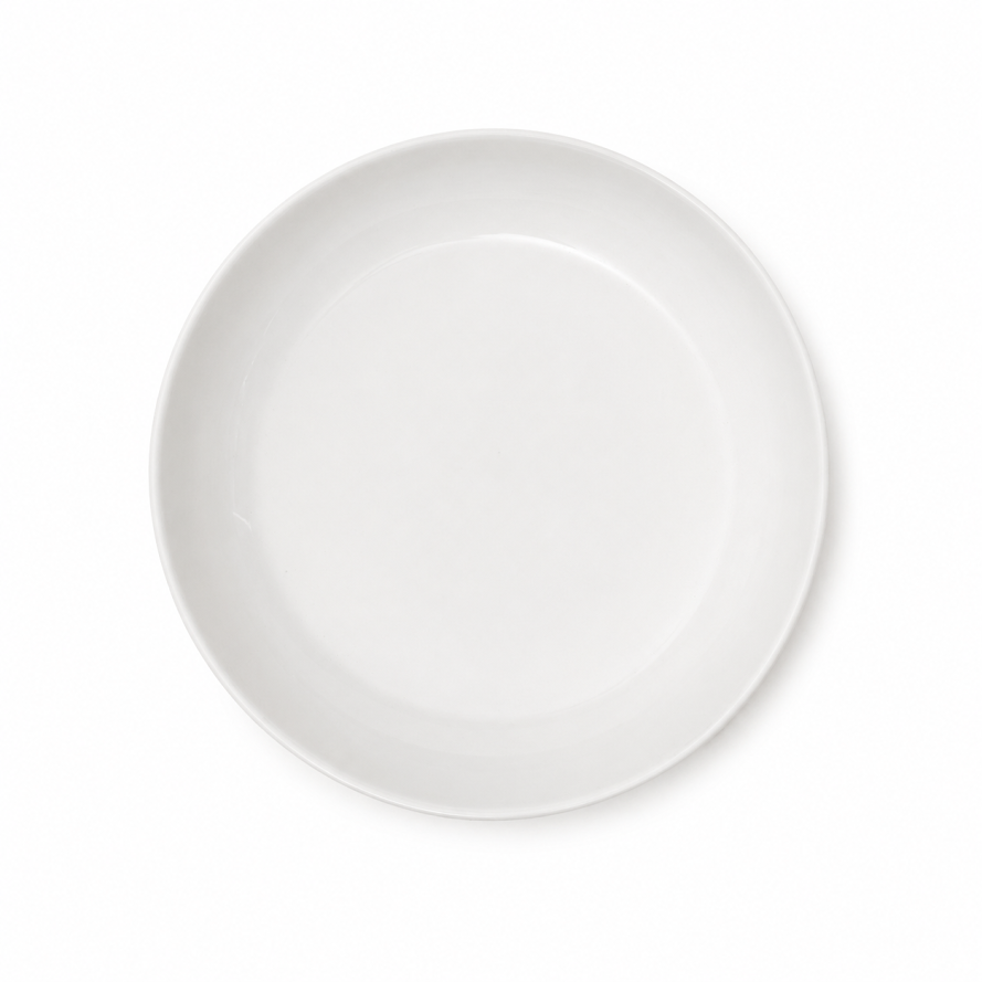 Round White Plate – Embossed Elegant Dinner Plate - Habitt