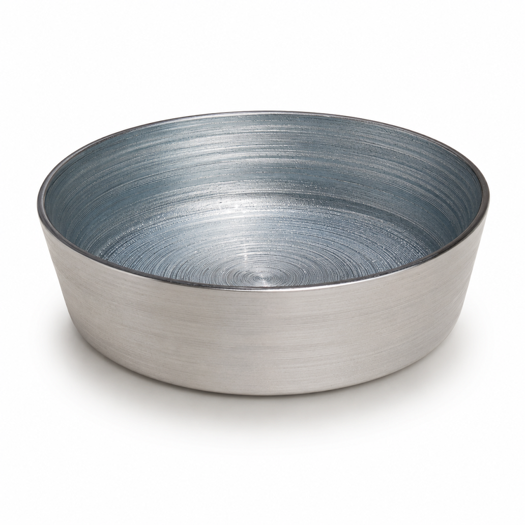 Large Round Grey Serving Bowl – Modern Textured Bowl - Habitt