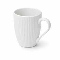White Ribbed Ceramic Mug – Modern Minimalist Coffee Mug - Habitt