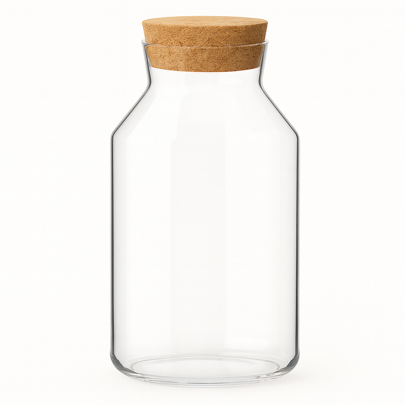 Borosilicate Glass Jar 1100ml – Airtight Storage Container with Cork Lid - Habitt