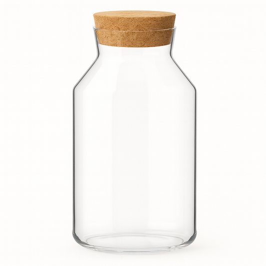 Borosilicate Glass Jar 1100ml – Airtight Storage Container with Cork Lid