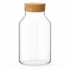 Borosilicate Glass Jar 1100ml – Airtight Storage Container with Cork Lid