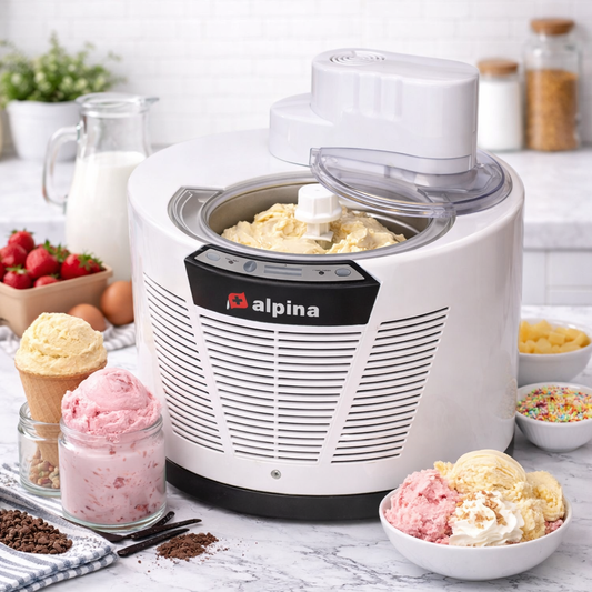Alpina SF-3010 Ice Cream Maker with Built-In Compressor – 150W, Rapid Freezing, -35°C Cooling, 750 ml Capacity - Habitt