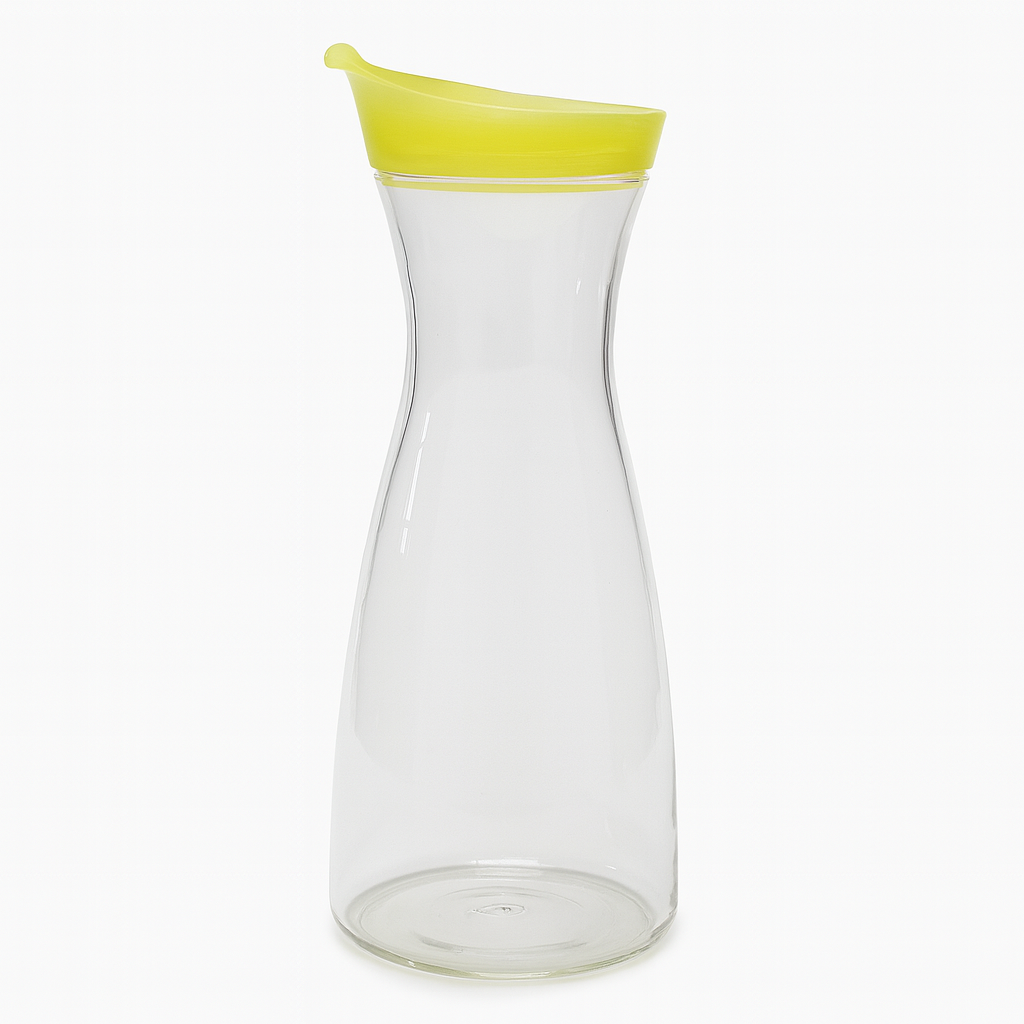 1 Litre Juice Bottle – Premium Clear Bottle with Black, White & Yellow Lid Options - Habitt
