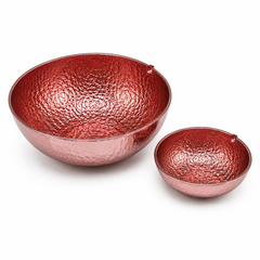 7 Pcs Fruit Bowl Set – Textured Serving Set in Iridescent, Black, Green, Grey, Pink, Amber, Brown, Red, Golden & Clear